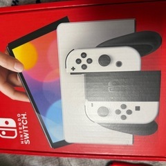 【新品同様】 Switch本体有機EL Joy-Conホワイト＋レッド＋ブルーの画像