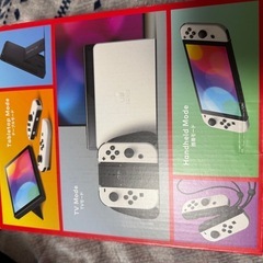 【新品同様】 Switch本体有機EL Joy-Conホワイト＋レッド＋ブルーの画像