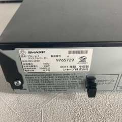 SHARP ブルーレイディスクレコーダーの画像