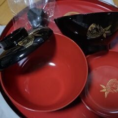 板橋区直接引渡し お食い初め食器セット500円の画像