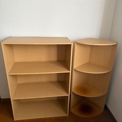 3段 収納 ニトリ カラーボックス ブラウン コーナー ワイド ...