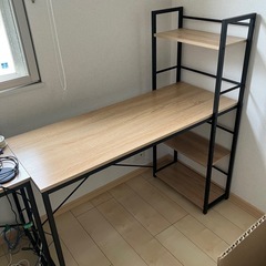 【取引中】パソコンデスク 机 120cm 勉強机　収納ラック   