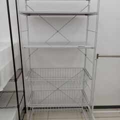 ★ジモティ割あり★ 無印良品 スチールラック ライトグレー H1...