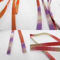 帯締め 佐賀錦 6本セット 平組 銀糸 金糸 正絹 和装小物 着物用 長さ150cm 【キモノオフ野々市若松店】の画像