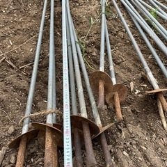 引き取り中
はぜかけ棒　三脚はざかけ棒　稲干し棒23本(3)の画像