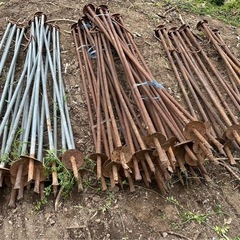 引き取り中
はぜかけ棒　三脚はざかけ棒　稲干し棒23本(3)の画像