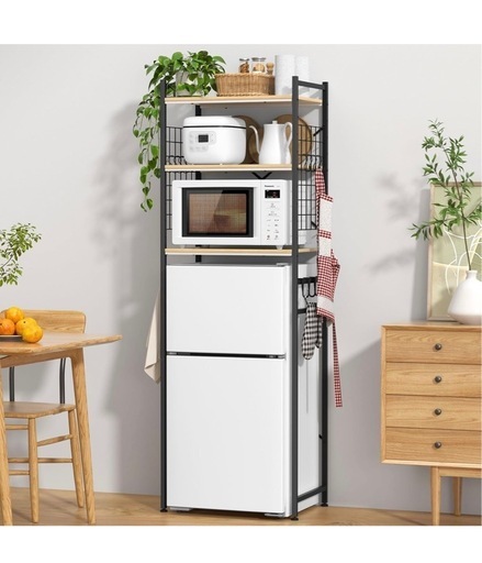 3段ラック　冷蔵庫　レンジ 幅60×奥行40×高さ180cm 棚板高さ調節可 新品未使用！3段ラック 冷蔵庫 レンジ 幅60×奥行40×高さ