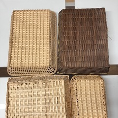 【未使用品】バスケット　かご　竹カゴ　柳トレー　サイズ色々　4個セットまとめ売りの画像