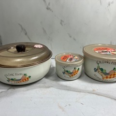 ☆値下げ☆A2505-331 KILTING FOODS NEW LIFE 陶器製タッパー バラ売り不可　キズ 汚れありの画像