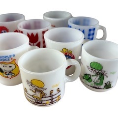 NO.2385【8個セット】ミルクガラス マグカップ コップ フ...