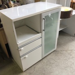人気の白家具❣️ レンジボード キッチン収納ボード 90cm×5...