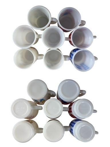 NO.2385【8個セット】ミルクガラス マグカップ コップ