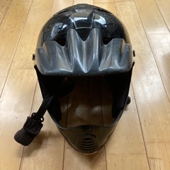 自転車子供ヘルメット顎ガード付き　黒の画像