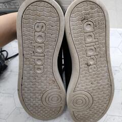 🌈adidas　NEO ブラック/パープル スニーカー　24cmの画像