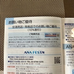 ANA グループ優待券の画像