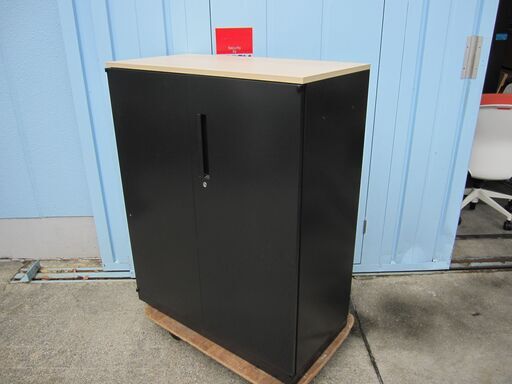 両開き書庫　鍵あり　ブラック　900ｘ450ｘ1120　ウチダ製