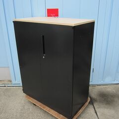 両開き書庫　鍵あり　ブラック　900ｘ450ｘ1120　ウチダ製