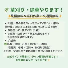 【札幌・近郊対応】草刈り・除草・防草シート施工いたします！🌿見積...