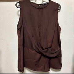 ZARA トップス　ノースリーブ ブラウン　S