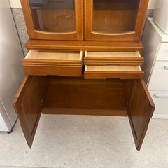 ☆値下げ☆K2505-298 karimoku　木製 キッチン棚 キズ汚れ有りの画像