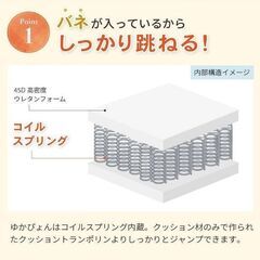 クッショントランポリン ゆかぴょん コイルスプリング よつばグリーンの画像