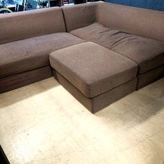ブラウン コーナーソファ オットマン付き　3人掛け 5/21売済コーナーソファ ブラウン オットマン付 3人掛け