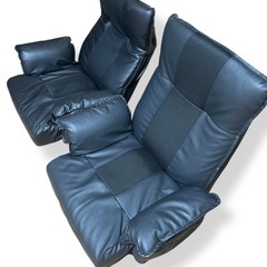 美品/レザー調リクライニング回転座椅子の画像