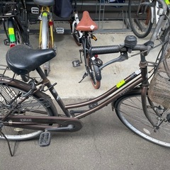 【仙台引取限定】ブラウン シティサイクル 前カゴ付き
