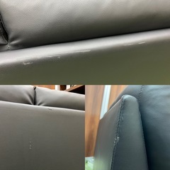 ※配送相談可/ニトリ【2Pソファー 合成皮革( MK02KD Nシールド BK)】ブラック 2人掛けソファー 　 の画像
