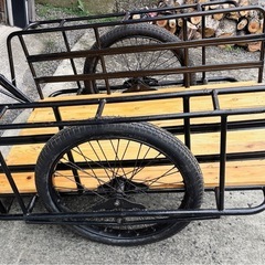 希少！60年前のレトロリヤカー｜新品タイヤ・塗装＆板交換済み｜頑丈な非スチール製の画像