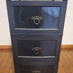 3段チェスト　ブラック　