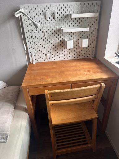 無垢学習机・学習デスク 4点セット