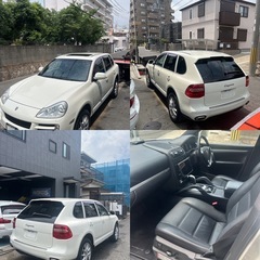 美車 車検R9.2月迄 当たり車 ポルシェ カイエン V6 3.6L 957型 SR 黒革シート パナソニック　フローティングナビ ETC BC リアモニター×2の画像