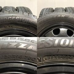 【BS BLIZZAK VRX3 155/65R14】スタッドレス【SUZUKI スペーシアギア 純正ホイール 14インチ 4.5J4HPCD100+45】21年製 バリ溝　(MTC858)クレジットカード QRコード決済可能の画像