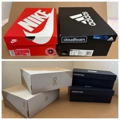 5月14日まで オンとオニツカタイガー 空箱 4個とギター用やダンボール箱と他靴箱、おまけありの画像