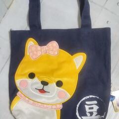 豆しば三兄弟 アップリケトートバッグ 【さくら】の画像