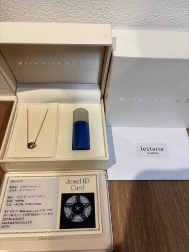 品多く festaria ダイヤモンド ネックレス 月モチーフ アクセサリー