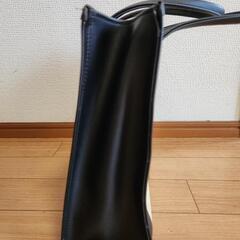 モダン和装用トートバッグ ベージュ 黒の画像