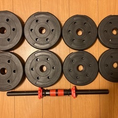 可変式ダンベル15kg2個セット バーベルにもできる　ホームジム...