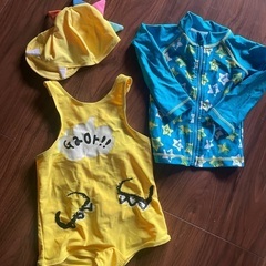 80cm ラッシュガード＆水着＆スイムキャップ セット