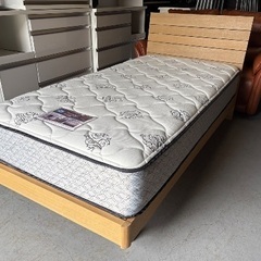 高級マットレスSealy & 木目ナチュラルシングルベッドUse...