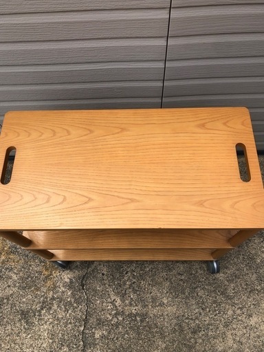 arflex/アルフレックス 木製 3段サイドテーブル キャスター付き