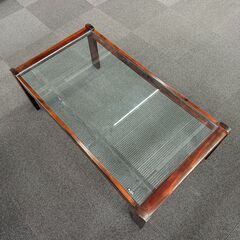 店頭引き渡し 中古 カリモク ガラステーブル ローテーブル 家具 