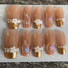 未使用 ネイルチップ 花柄 Ꮇ の画像