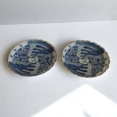 美濃焼　三峰陶器　中皿２枚　染付