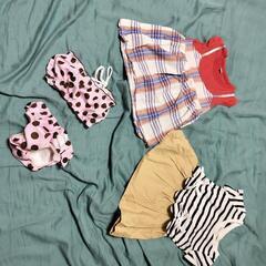 80cm。女の子夏用服、水着セット。