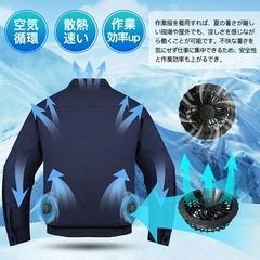 【新品未使用品】ファン付きウェア 空調服 30000mAhバッテリ付属 3段階風量　長時間稼働の画像