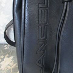 LANCEL ランセル　ブラックレザーバケットバッグ　巾着型の画像