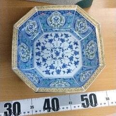 0512-315 有田焼 林斎窯 金七宝 八角鉢 金彩