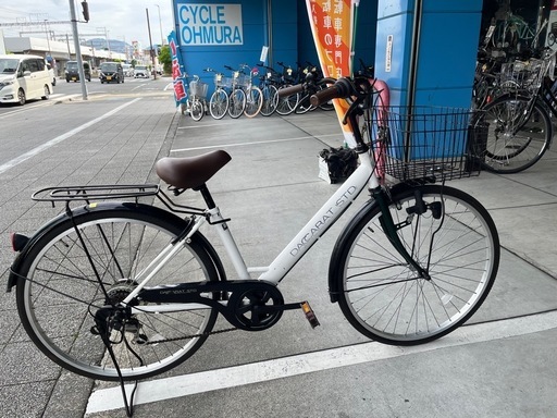 【完売御礼】【大人用】整備済中古自転車 サイモト 26型ダカラット 白色 <自転車のオオムラ 静岡店>